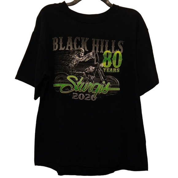 80th Annual Sturgis Black Hills Rally Motorcycle Skeleton Biker T-Shirt Size L - Picture 3 of 3